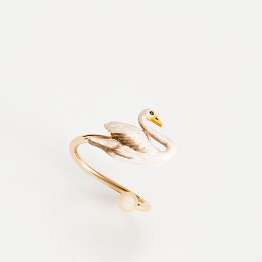 FABLE Enamel Swan Ring - Hanging Box (SC)