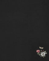 Floral Embroidered Black Pashmina Scarf