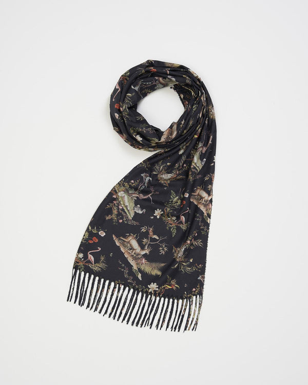 Wonderland Toile Fringe Scarf