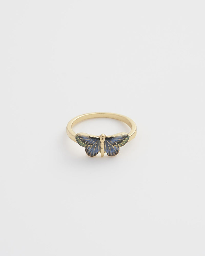 Deko-Schmetterling Ring Blau