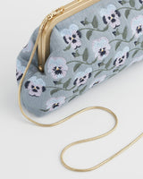 Pansy Victoriana Blue Clutch