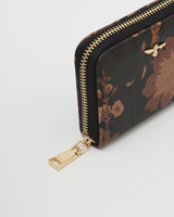 Deco Blooms Small Black Zip Purse