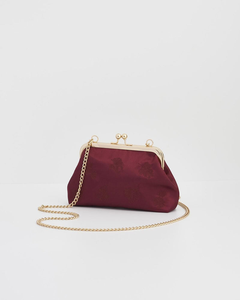 Satin Clutch Burgunder