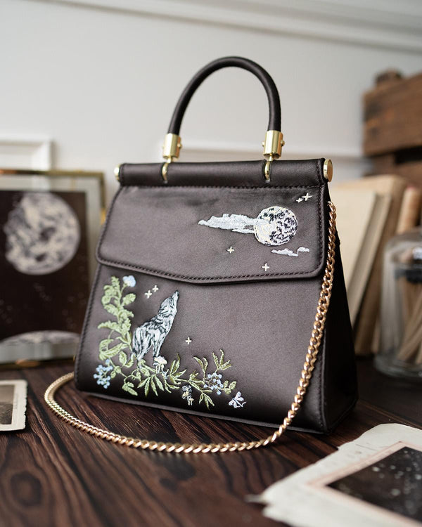 Satin-Tasche Wolf & Mond Antrazit