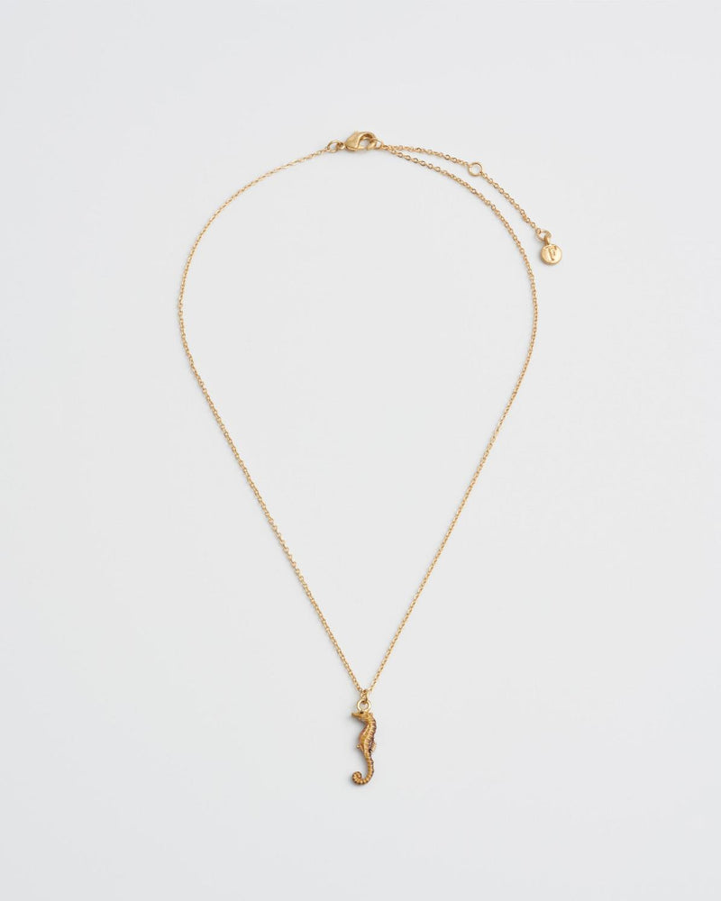 Seepferdchen kurze Halskette in Gold