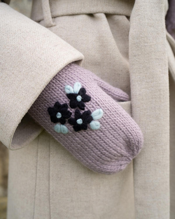 Deco Blooms Vergissmeinnicht-Handschuhe gestrickt