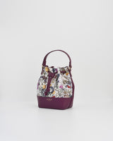 Blumen Bucket Bag in Pflaumenfarbe