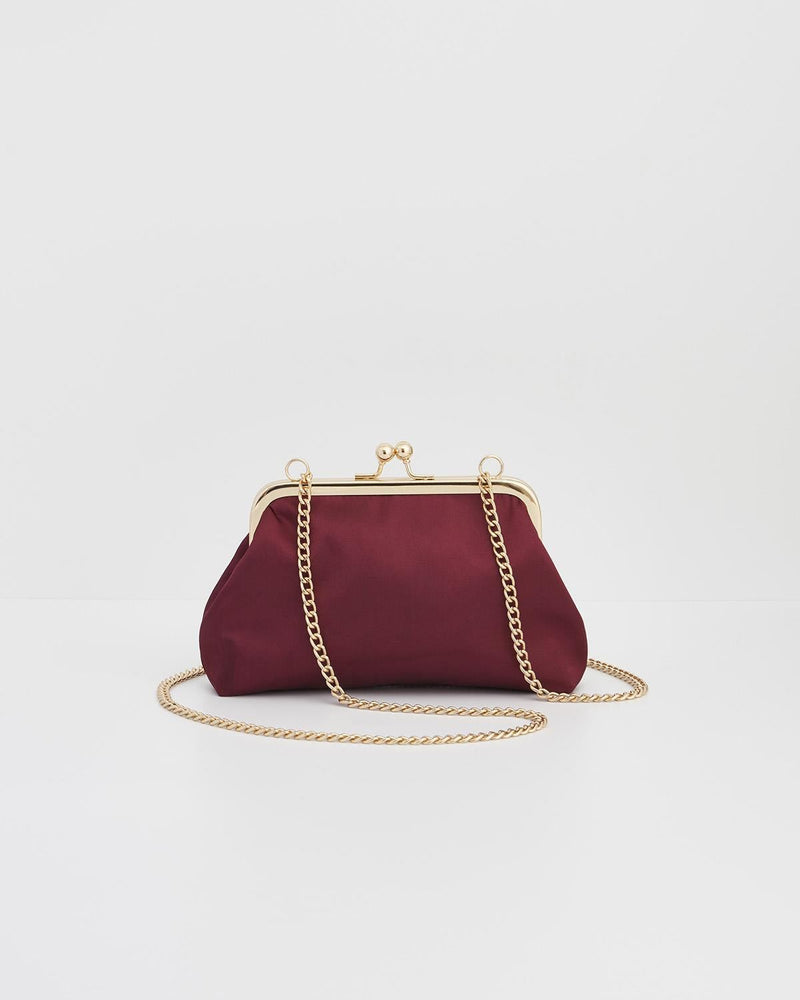 Satin Clutch Burgunder