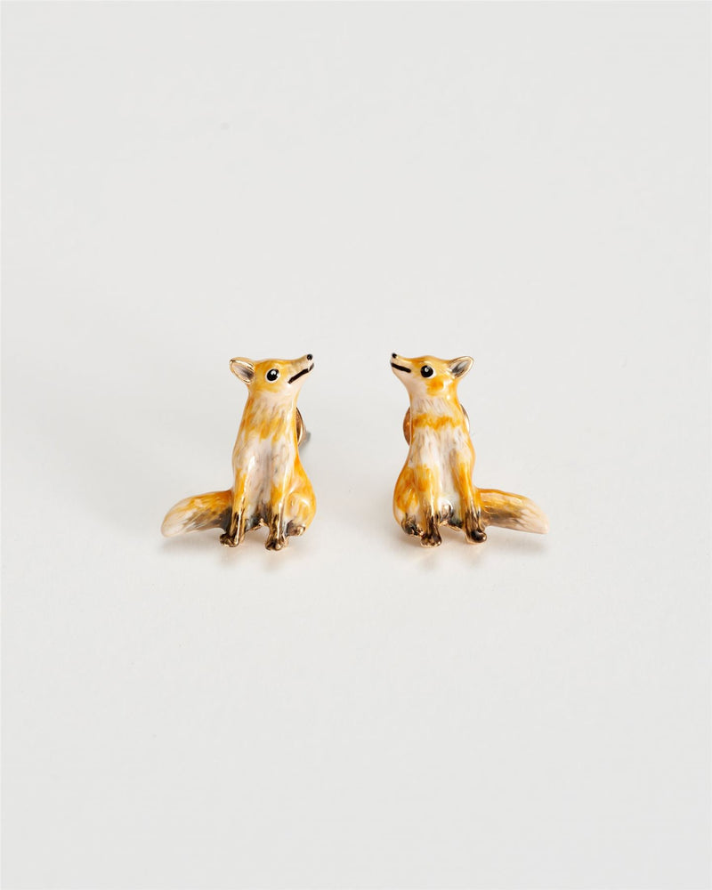 Emaille Fuchs-Ohrringe