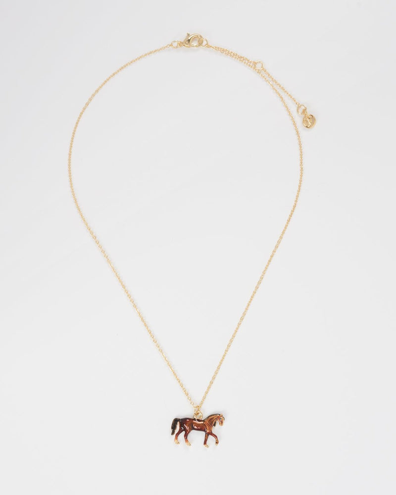 Emaille Pferde-Halskette